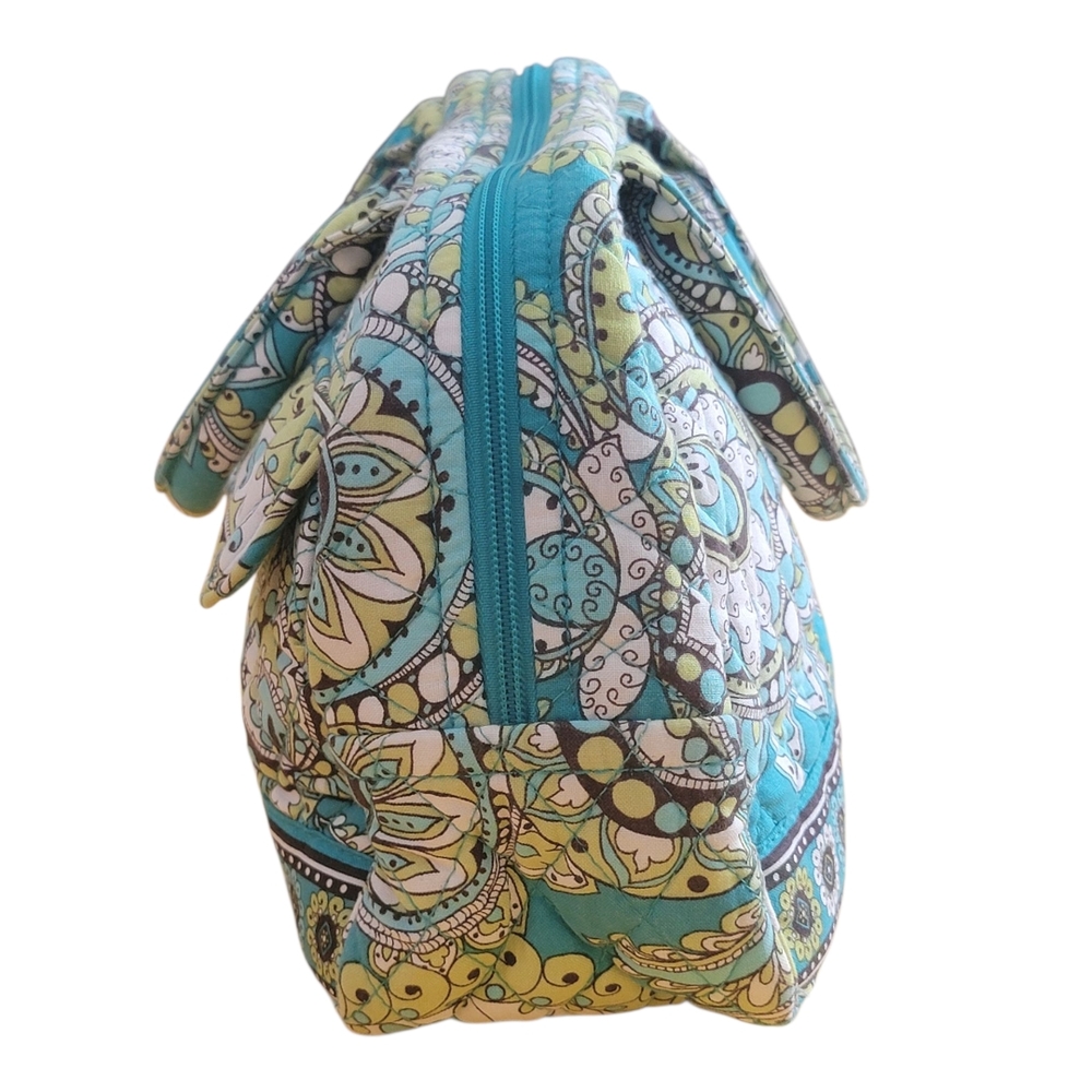 VERA BRADLEY Lola Small Bowler Satchel in Peacock Green Floral & Paisley - Picture 4 of 12